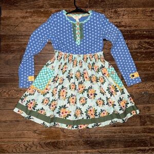 Matilda Jane Blue Polka Dot and Floral Dress